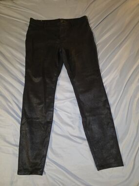 Time and Tru Black Skinny Faux Leather Look Jeans
